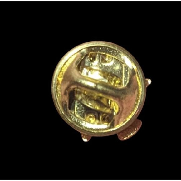 Minimalist Dove Shaped Red And Gold Tone Enamel Filled Lapel Pin - Picture 2 of 4